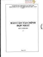 Báo cáo tài chính hợp nhất quý 1 năm 2013 - Tổng Công ty Tư vấn Thiết kế Dầu khí-CTCP