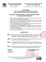 Nghị quyết Hội đồng Quản trị ngày 22-10-2010 - Công ty Cổ phần Kinh doanh Khí hóa lỏng Miền Nam