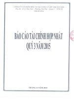 Báo cáo tài chính hợp nhất quý 3 năm 2015 - Công ty Cổ phần Đầu tư Hạ tầng và Đô thị Dầu khí PVC