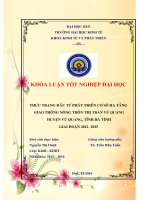 Thực trạng đầu tư phát triển cơ sở hạ tầng giao thông nông thôn thị trấn vũ quang huyện vũ quang tỉnh hà tĩnh giai đoạn 2012 – 2015