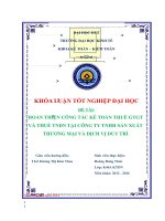 Hoàn thiện công tác kế toán thuế GTGT và thuế TNDN tại công ty TNHH SX TM  DV duy trí