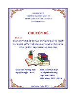 Quản lý vốn đầu tư xây dựng cơ bản từ ngân sách nhà nước trên địa bàn huyện vĩnh linh, tỉnh quảng trị giai đoạn 2013   2015 