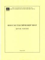 Báo cáo tài chính hợp nhất quý 3 năm 2012 - Công ty Cổ phần Xây lắp Dầu khí Miền Trung