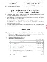 Nghị quyết Đại hội cổ đông thường niên - Công ty Cổ phần Đại lý Vận tải SAFI
