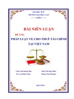 Pháp luật về cho thuê tài chính tại việt nam 