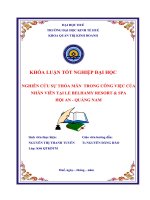 Nghiên cứu sự thỏa mãn trong công việc của nhân viên tại le belhamy resort  spa 