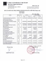 Báo cáo tài chính công ty mẹ quý 3 năm 2012 - Công ty Cổ phần Đại lý Vận tải SAFI