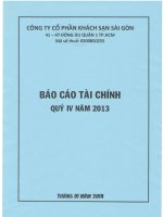 Báo cáo tài chính quý 4 năm 2013 - Công ty Cổ phần Khách sạn Sài Gòn