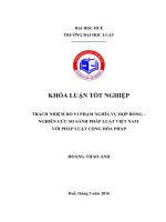 Trách nhiệm do vi phạm nghĩa vụ hợp đồng theo pháp luật việt nam – so sánh với pháp luật cộng hòa pháp 