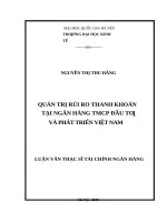 Quản trị rủi ro thanh khoản tại ngân hàng TMCP đầu tư và phát triển việt nam 