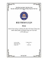 Kinh tế thị trường và đường lối phát triển kinh tế hàng hóa  nhiều thành phần của đảng cộng sản việt nam từ năm 1986 đến nay