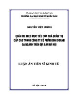 Quản trị theo mục tiêu của nhà quản trị cấp cao trong công ty cổ phần kinh doanh đa ngành trên địa bàn Hà Nội