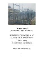 CHUYÊN ĐỀ BÁO CÁO hệ thống bảo vệ máy biến áp của nhiệt điện uông bí