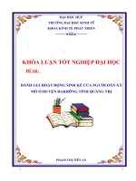 Đánh giá hoạt động sinh kế người dân xã mò ó, huyện đakrông, tỉnh quảng trị 