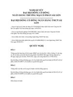 Nghị quyết Đại hội cổ đông bất thường ngày 08-06-2012 - Ngân hàng Thương mại Cổ phần Sài Gòn