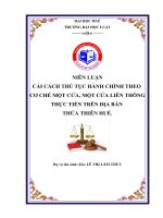 Cải cách thủ tục hành chính theo cơ chế một cửa, một cửa liên thông  thực tiễn trên địa bàn thừa thiên huế 