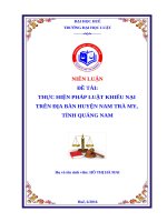 Thực hiện pháp luật khiếu nại trên địa bàn huyện nam trà my, tỉnh quảng nam 