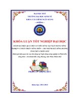 Đánh giá hiệu quả cho vay tiêu dùng tại ngân hàng nông nghiệp và phát triển nông thôn   chi nhánh bắc sông hương, tỉnh thừa thiên huế 