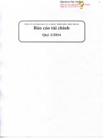 Báo cáo tài chính công ty mẹ quý 2 năm 2014 - Công ty Cổ phần Đầu tư và Phát triển Điện miền Trung