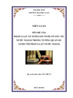 Pháp luật nuôi con nuôi có yếu tố nước ngoài tại việt nam trong tương quan trong so sánh với pháp luật nước ngoài 