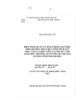Luận văn thạc sỹ:  Biện pháp quản lý hoạt động dạy học theo hướng phát huy tính tích cực học tập của học viên tại trung tâm GD thường xuyên