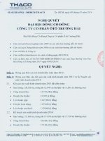 Nghị quyết Đại hội cổ đông thường niên năm 2014 - Công ty cổ phần Ô tô Trường Hải