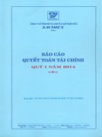 Báo cáo tài chính quý 1 năm 2014 - Công ty Cổ phần Hợp tác kinh tế và Xuất nhập khẩu SAVIMEX