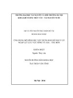 ỨNG DỤNG MÔ HÌNH HEC XÂY DỰNG BẢN ĐỒ NGUY CƠ NGẬP LỤT LƯU VỰC SÔNG VU GIA – THU BỒN