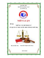 những vấn đề pháp lý về quản lý nhà nước đối với đất đô thị 