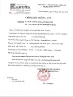 Báo cáo tài chính quý 2 năm 2015 (đã soát xét) - Công ty Cổ phần Hợp tác kinh tế và Xuất nhập khẩu SAVIMEX