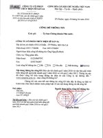 Báo cáo tài chính quý 1 năm 2016 - Công ty Cổ phần Thủy điện Sê San 4A