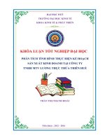 Phân tích tình hình thực hiện kế hoạch sản xuất kinh doanh tại công ty TNHH MTV lương thực thừa thiên huế 