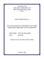 Kĩ năng giải quyết tình huống có vấn đề trong hoạt động học tập của sinh viên (TT)