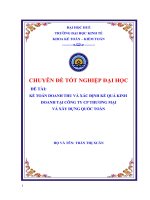 Kế toán doanh thu và xác định kế quả kinh doanh tại công ty CP thương mại và xây dựng quốc toàn