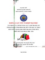 Tác động của chỉ số năng lực cạnh tranh cấp tỉnh đến tình hình thu hút vốn đầu tư trực tiếp nước ngoài trên địa bàn tỉnh thừa thiên huế giai đoạn 2006 2014