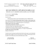 BẢN GIẢI TRÌNH SỬA CHỮA  VÀ BỔ SUNG KHÓA LUẬN