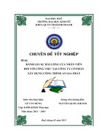 Đánh giá sự hài lòng của nhân viên đối với công việc tại công ty cổ phần xây dựng công trình an gia phát 