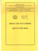 Báo cáo tài chính quý 1 năm 2016 - Công ty Cổ phần Thiết bị Phụ tùng Sài Gòn