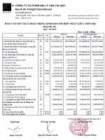 Báo cáo tài chính hợp nhất quý 2 năm 2015 - Công ty Cổ phần Đại lý Vận tải SAFI