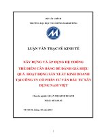 Xây dựng và áp dụng hệ thống thẻ cân bằng điểm để đánh giá hiệu quả hoạt động sản xuất kinh doanh
