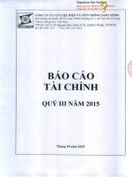Báo cáo tài chính quý 3 năm 2015 - Công ty cổ phần Vật liệu Điện và Viễn thông Sam Cường