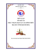Thực trạng bạo lực gia đình trên địa bàn tỉnh khánh hòa 