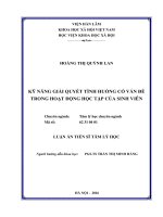 Kĩ năng giải quyết tình huống có vấn đề trong hoạt động học tập của sinh viên