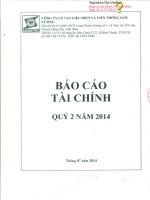 Báo cáo tài chính quý 2 năm 2014 - Công ty cổ phần Vật liệu Điện và Viễn thông Sam Cường