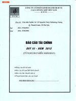 Báo cáo tài chính quý 3 năm 2015 - Công ty Cổ phần Kinh doanh Dịch vụ cao cấp Dầu khí Việt Nam