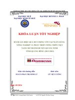 Đánh giá hiệu quả huy động vốn tại ngân hàng nông nghiệp và phát triển nông thôn việt nam chi nhánh huyện quảng ninh tỉnh quảng bình 