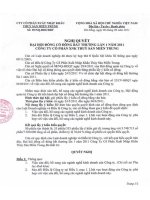 Nghị quyết Đại hội cổ đông bất thường ngày 06-06-2011 - Công ty Cổ phần Xuất nhập khẩu Thủy sản Miền Trung