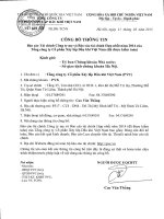 Báo cáo tài chính công ty mẹ năm 2014 (đã kiểm toán) - Tổng Công ty cổ phần Xây lắp Dầu khí Việt Nam