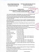 Nghị quyết Đại hội cổ đông thường niên - Công ty Cổ phần Xi măng Sông Đà