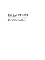 Báo cáo tài chính công ty mẹ quý 3 năm 2015 - Công ty Cổ phần Đầu tư và Xây dựng Tiền Giang